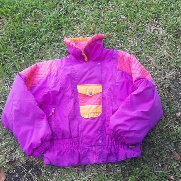 VTG Edelweiss Jacket Ski Color Block Kangaroo Pink - Picture 4 of 11